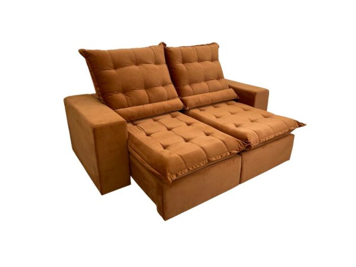 Sofá Retrátil Reclinável Kauã 2.00m - Cobre Veludão - Image 8