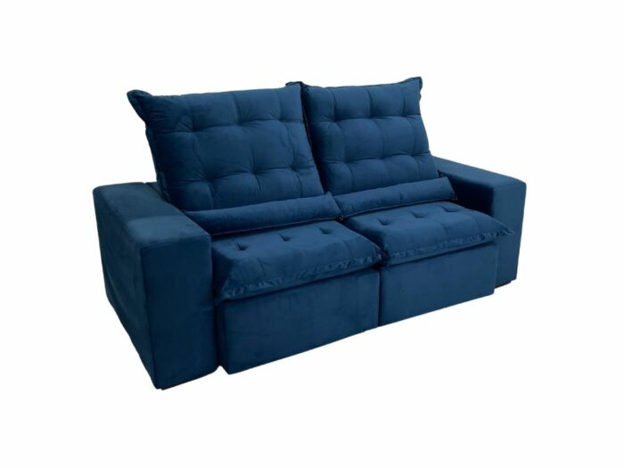 Sofá Retrátil Reclinável Kauã 2.00m - Azul Veludão - Image 10