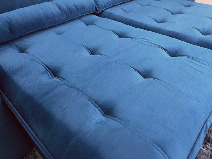 Sofá Retrátil Reclinável Kauã 2.00m - Azul Veludão - Image 6