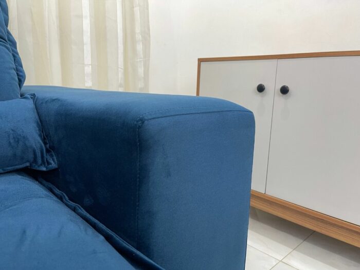Sofá Retrátil Reclinável Kauã 2.00m - Azul Veludão - Image 8