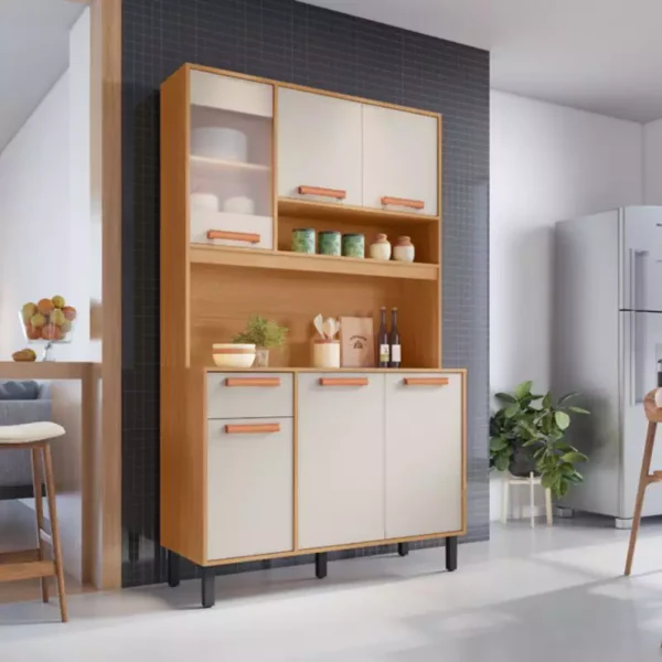 kit de cozinha Compacta 120 cm Nápoles Madeira Itatiaia