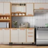 Cozinha Modulada 4 Peças 10 Portas 2 Gavetas e Nicho para Forno Nápoles