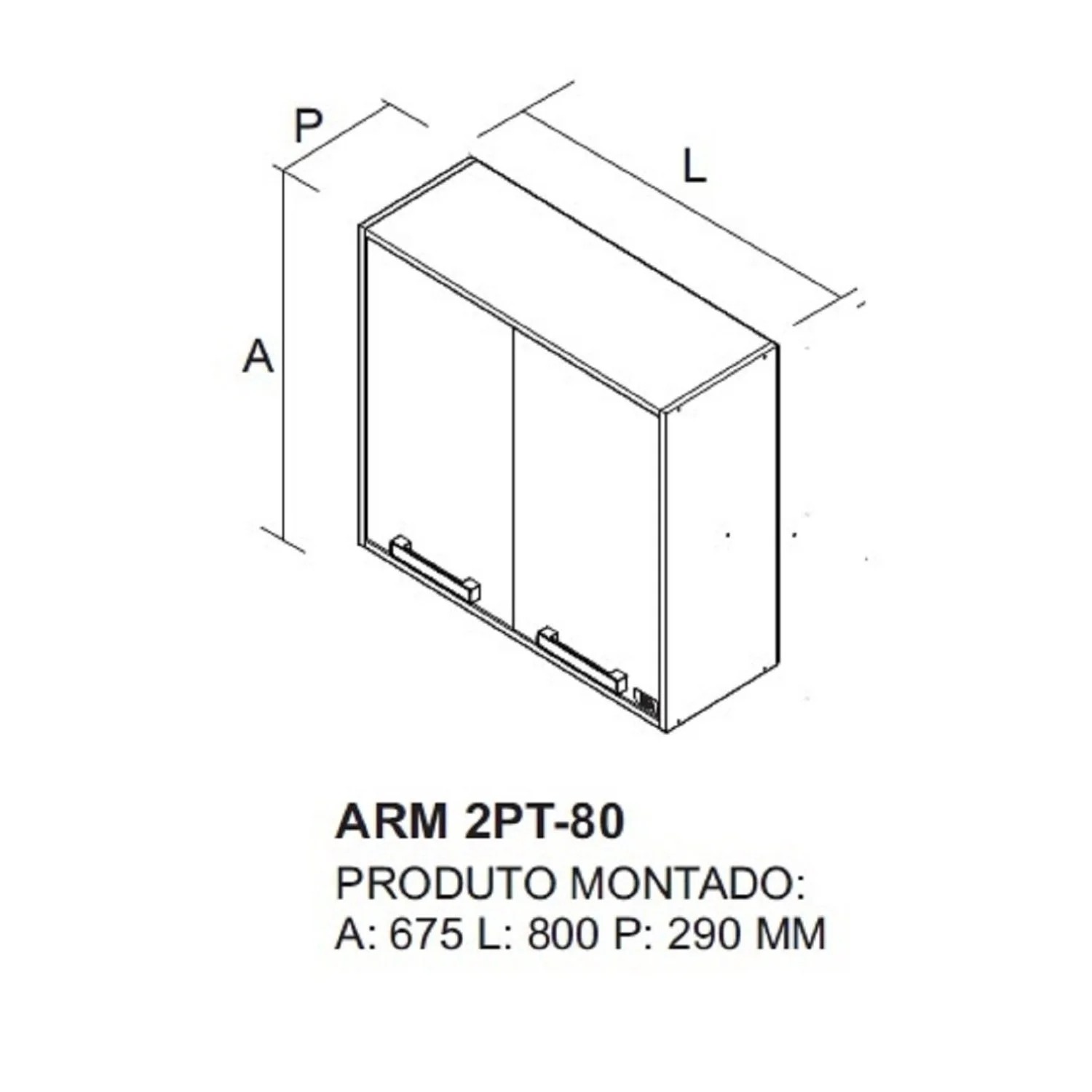 ARM 80CM 2PORTAS NAPOLES - Imagem 3