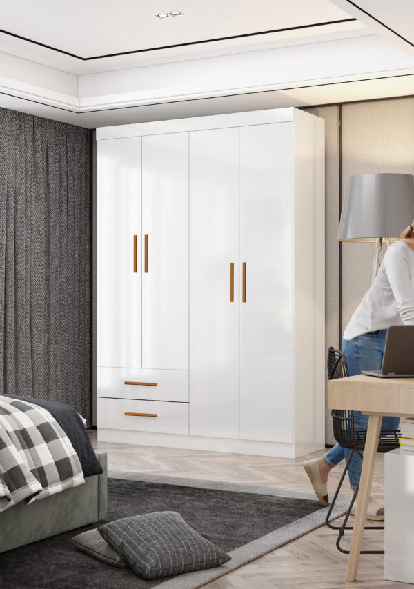 ROUPEIRO HERCULES 4 PORTAS + 2 GAVETAS SEM ESPELHO