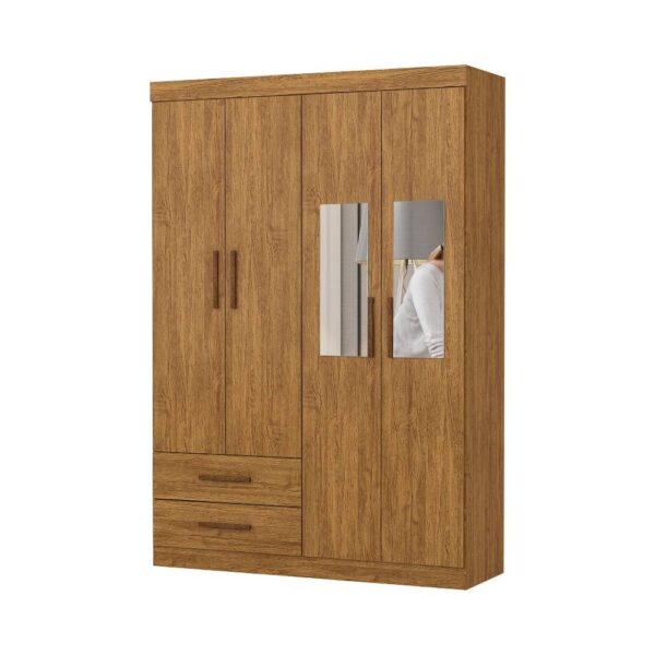 ROUPEIRO HERCULES 4 PORTAS + 2 GAVETAS COM ESPELHO