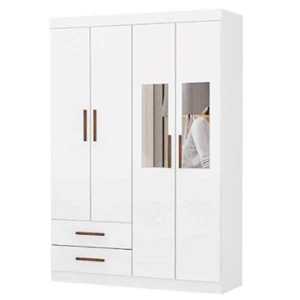 ROUPEIRO HERCULES 4 PORTAS + 2 GAVETAS COM ESPELHO