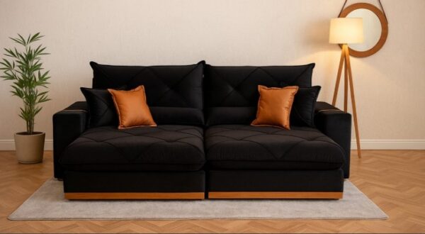 Sofá Retrátil Reclinável 2.50m Gran Bello Molas Ensacadas