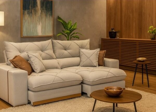 Sofá Retrátil Reclinável 2.00m Gran Bello Molas Ensacadas