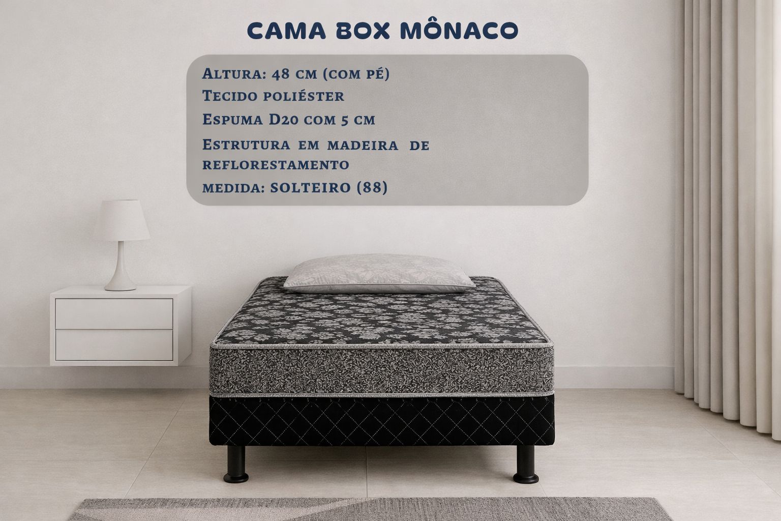 CAMA MÔNACO SOLTEIRO