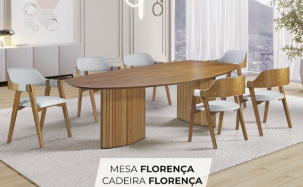 MESA FLORENÇA 2,00X1,00 + 6 CADEIRAS FLORENÇA