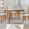 MESA SIENA 160X90 + 6 CADEIRAS DUBAI